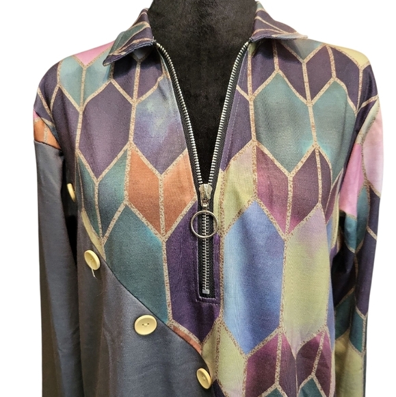 MISSLOOK Multicolor Patterned Top NWOT MED - Picture 4 of 10